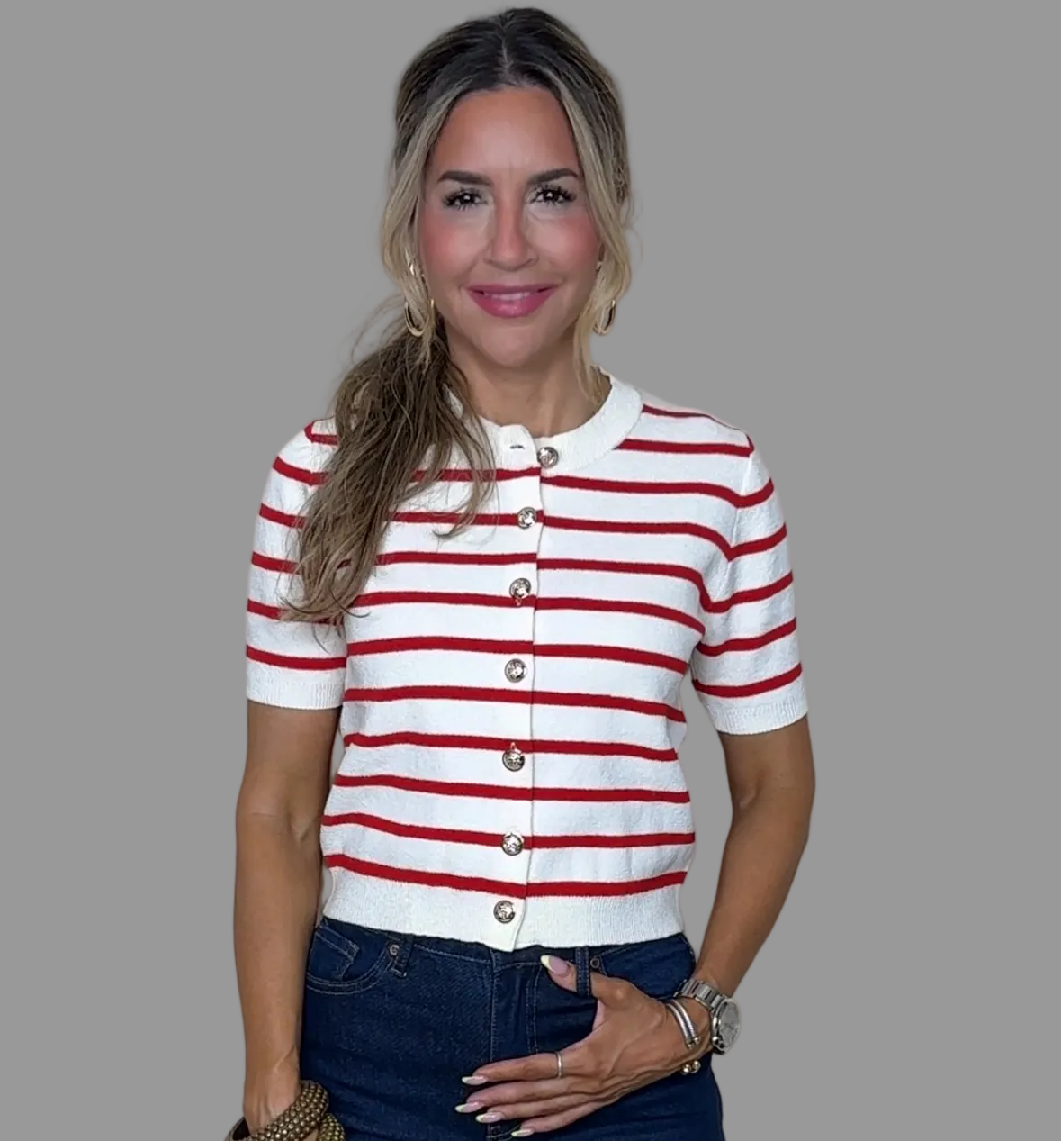 Red Stripes Top