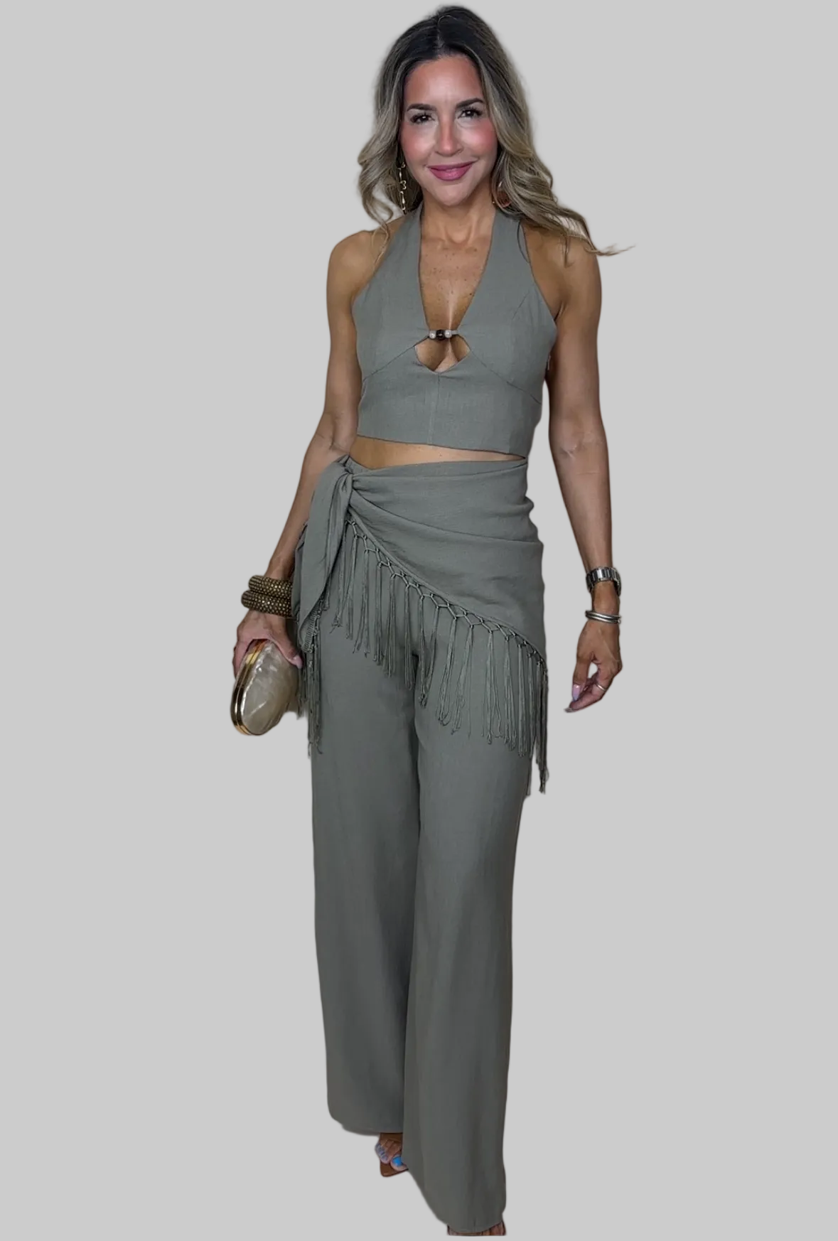 Fringe Wrap Three Piece Set