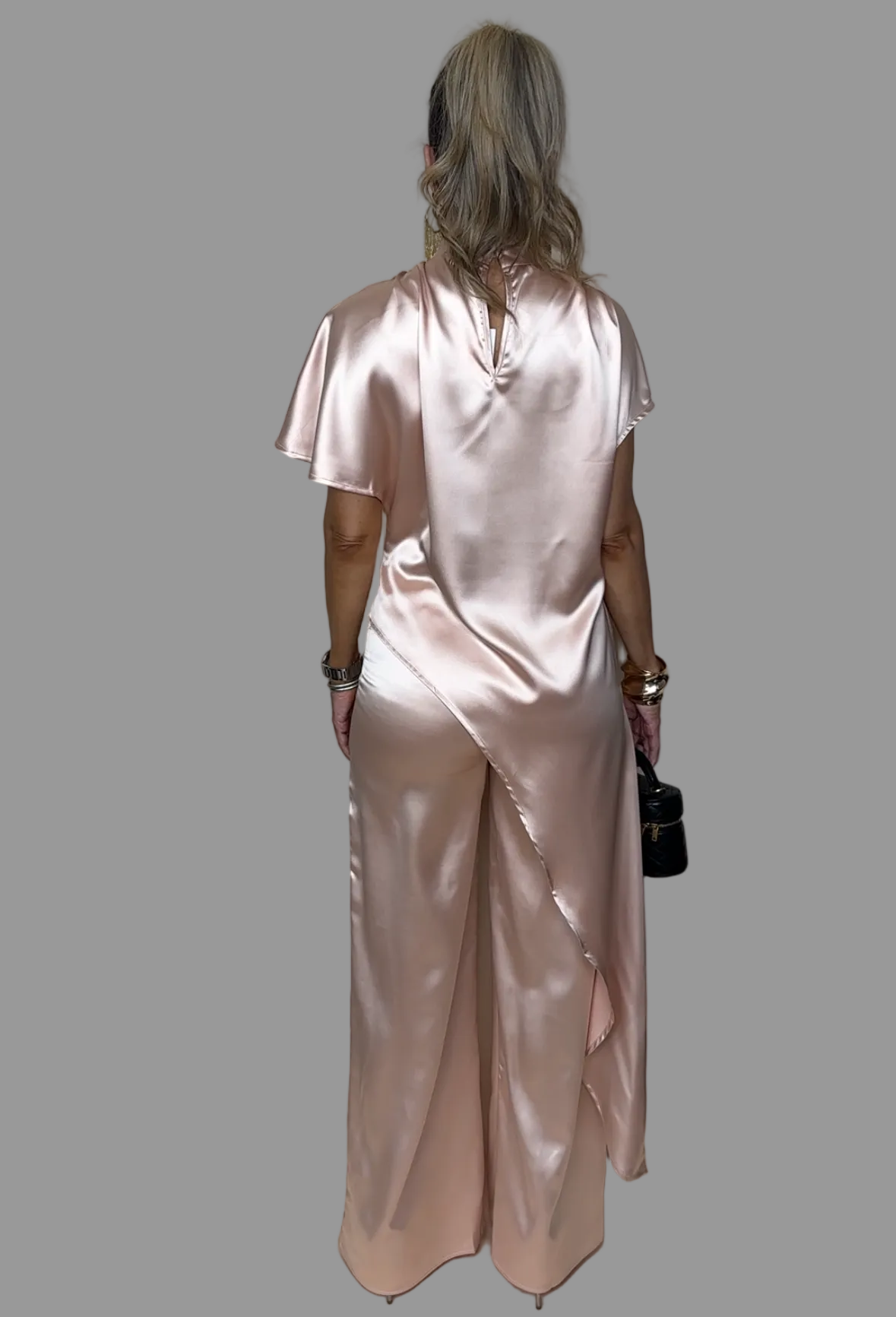 Drape Neck Tunic Set