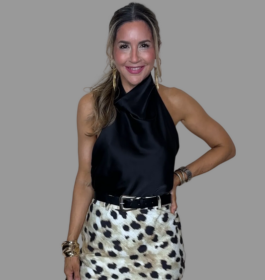 Black Satin Top