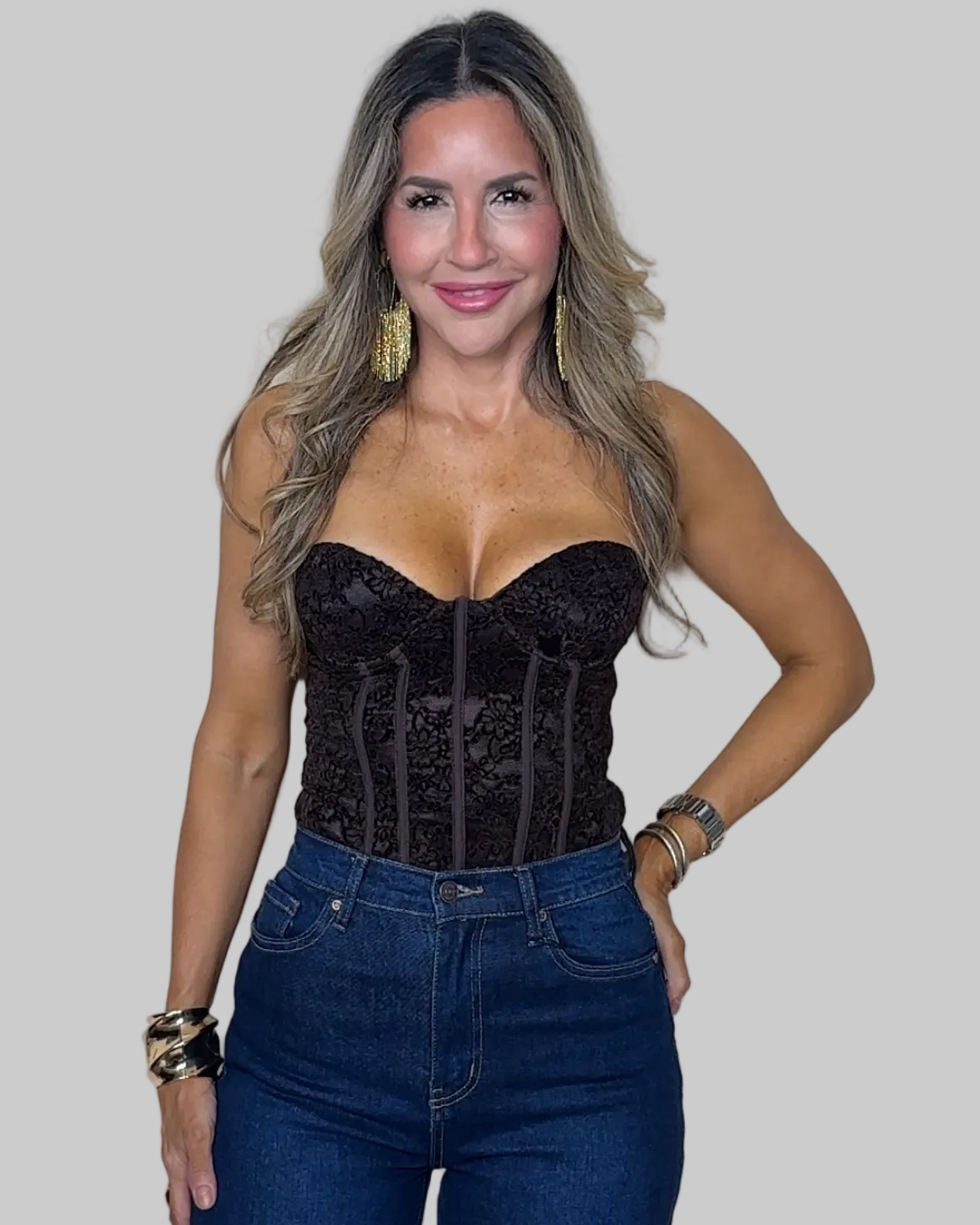 Brown Lace Corset