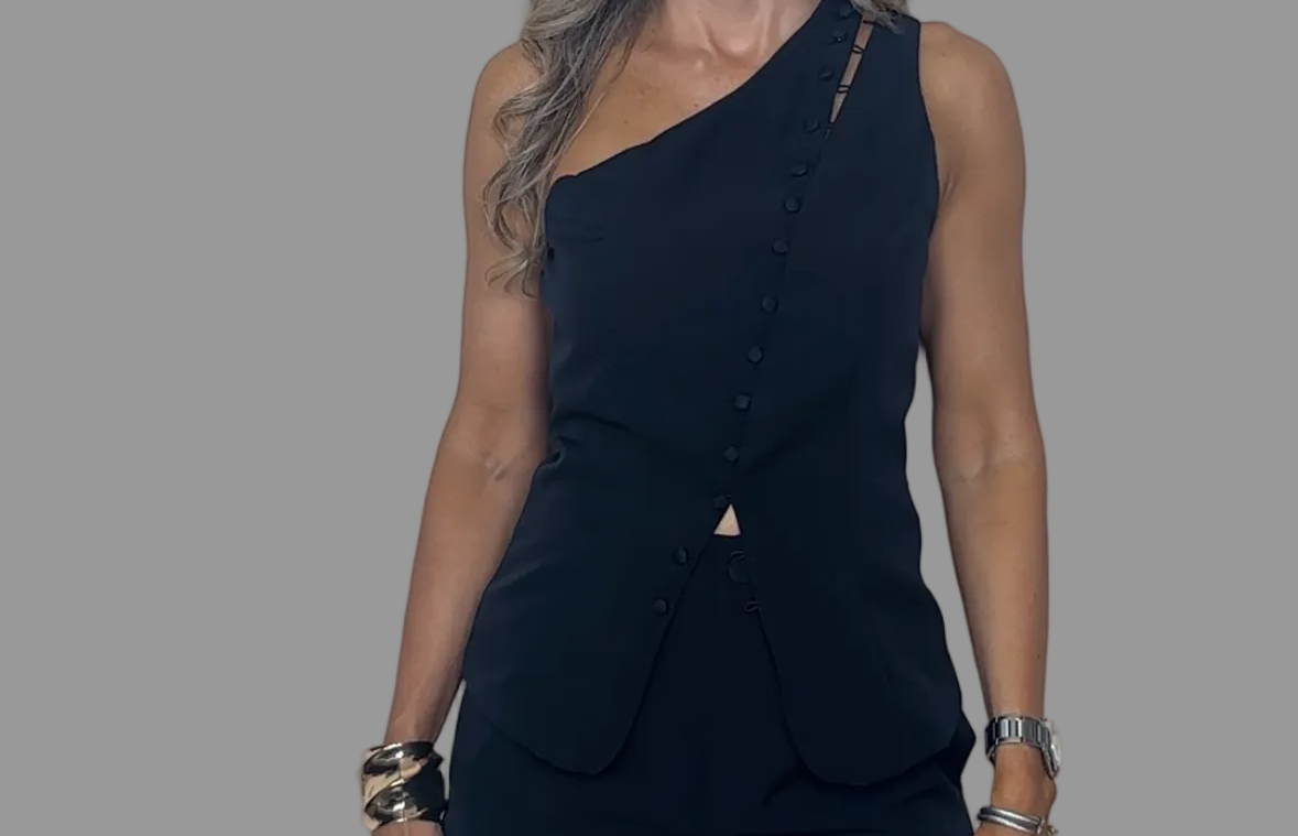 One-shoulder Vest Top Set