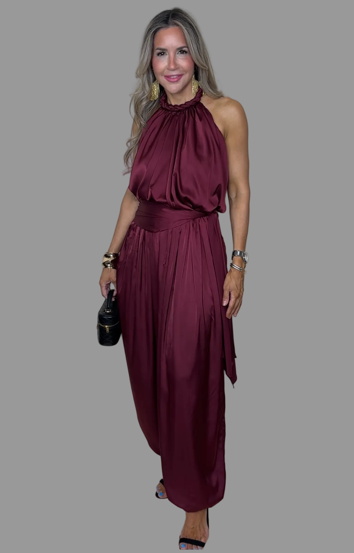Burgundy Balloon Pants Set
