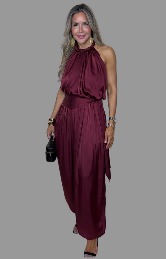 Burgundy Balloon Pants Set