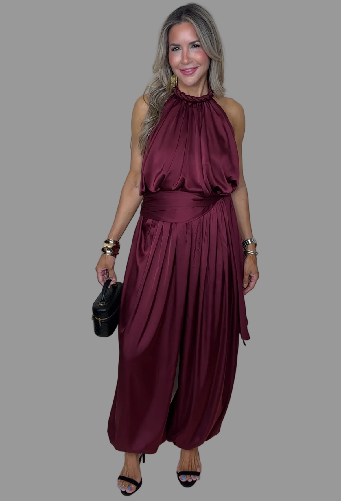 Burgundy Balloon Pants Set