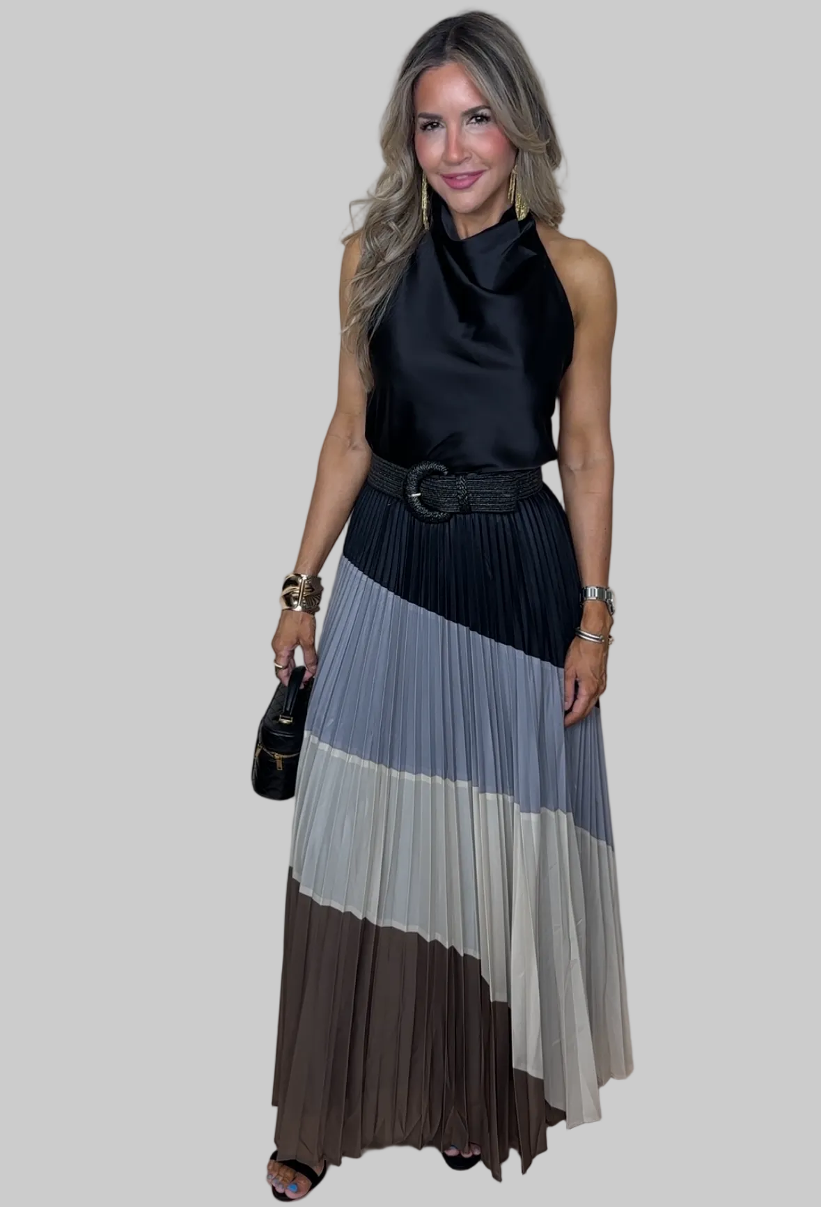 Pleated Maxi Skirt