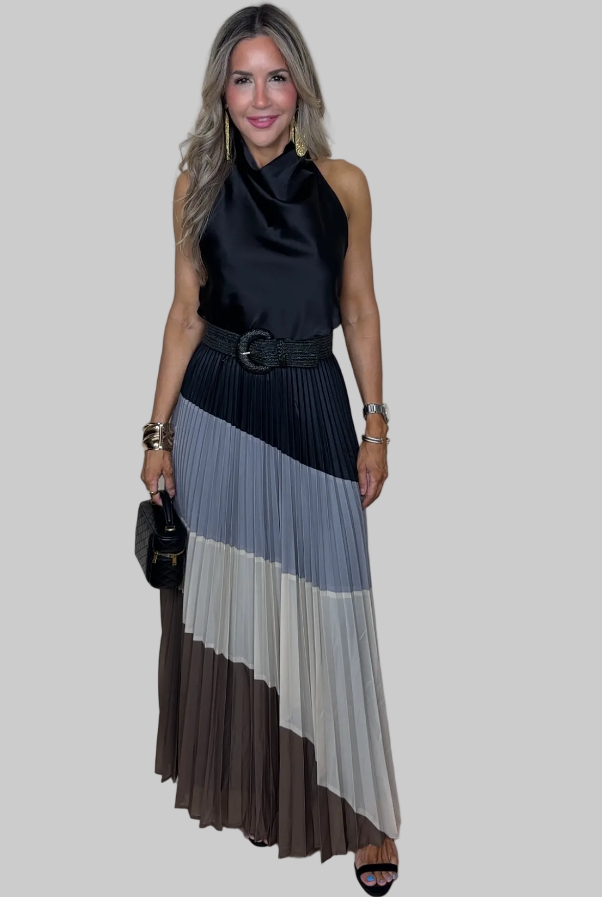 Pleated Maxi Skirt
