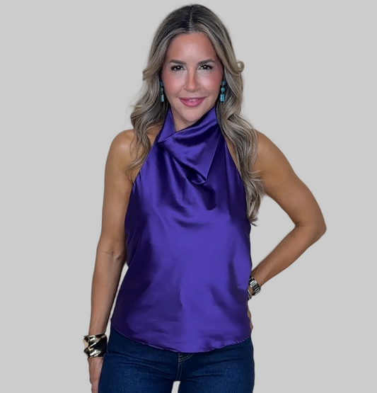 Purple Satin Top