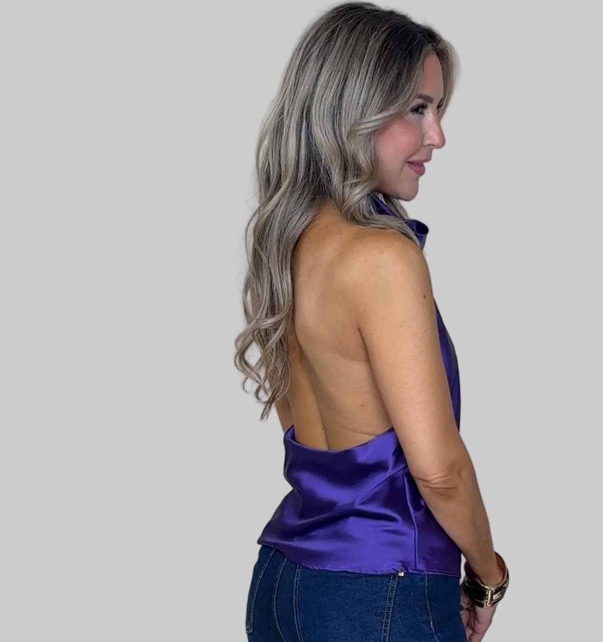 Purple Satin Top
