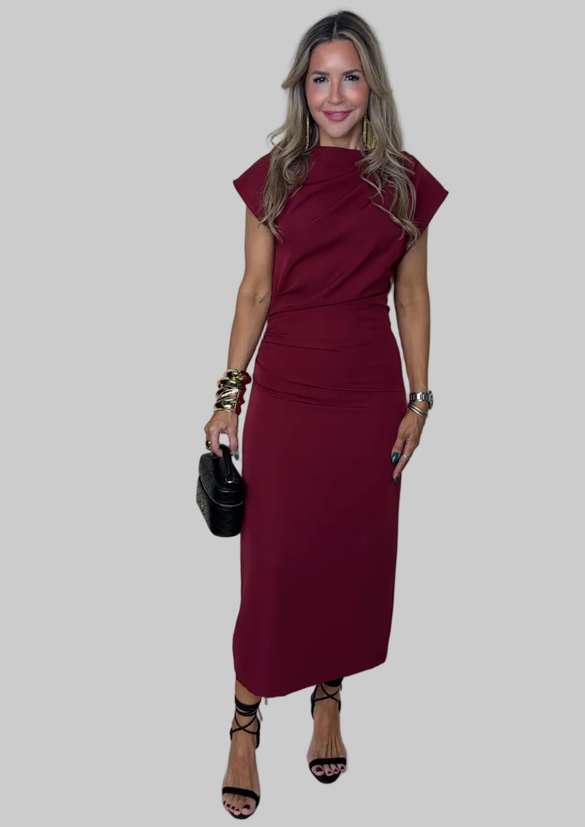 Burgundy Midi Dress