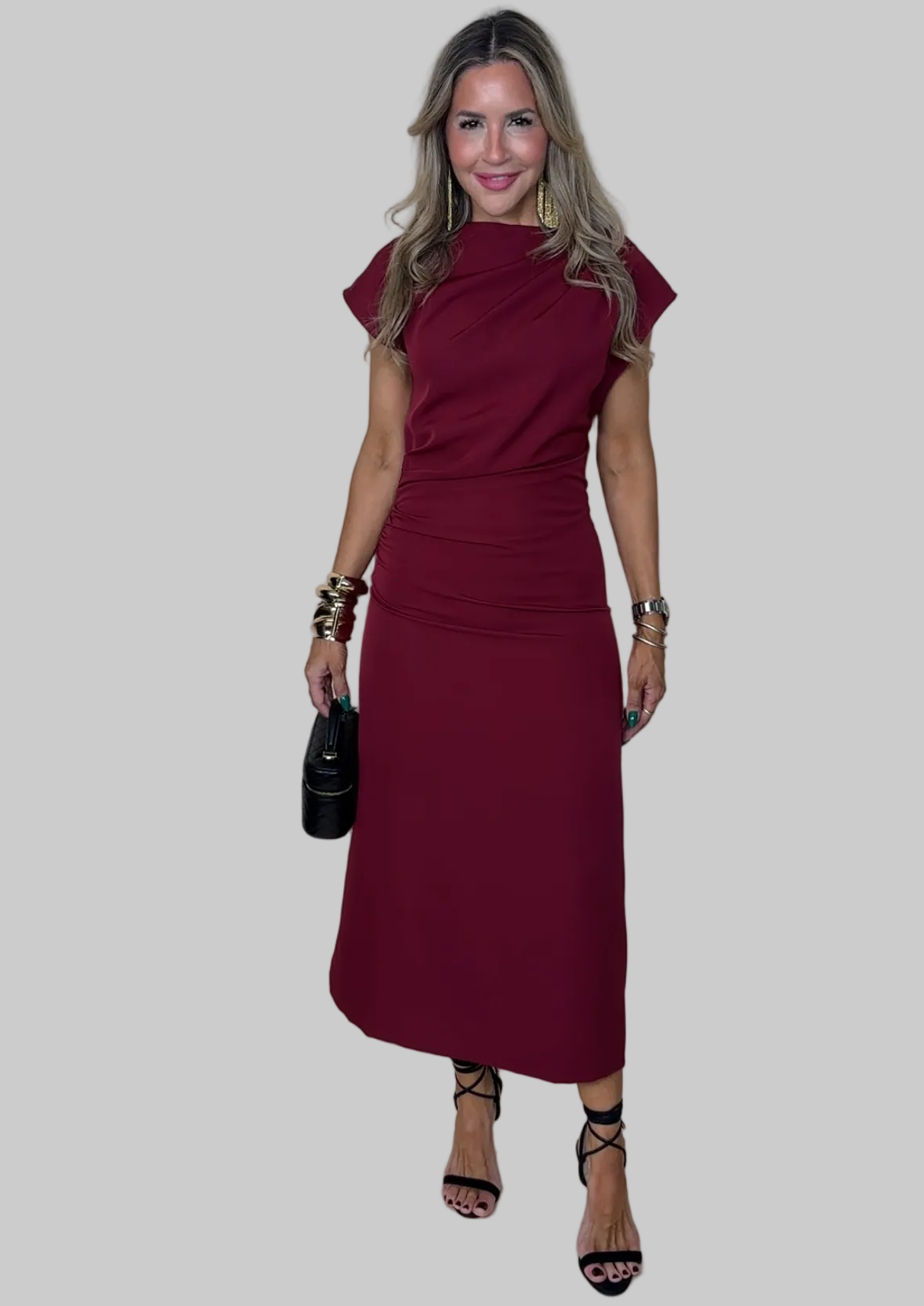 Burgundy Midi Dress