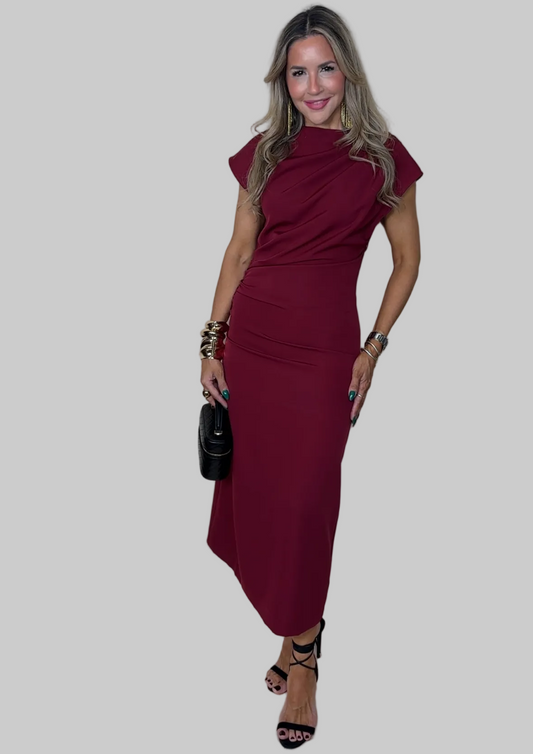 Burgundy Midi Dress
