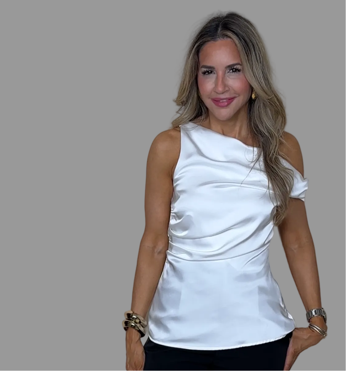Asymmetric Satin Top