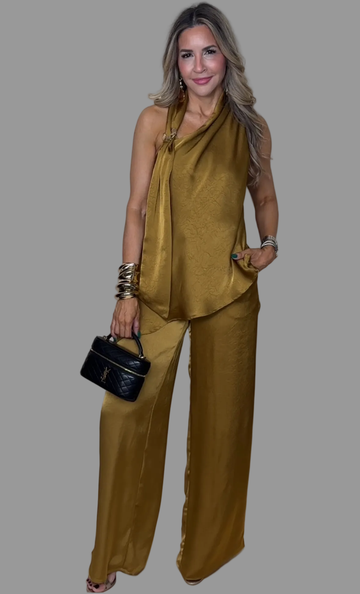 Golden Brown Palazzo Set