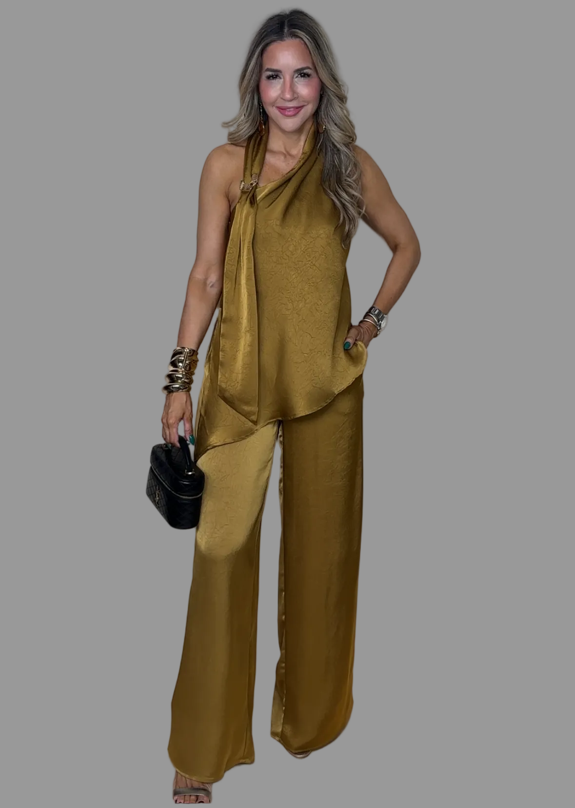 Golden Brown Palazzo Set