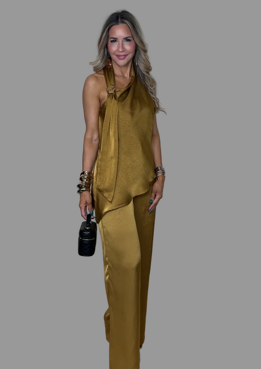 Golden Brown Palazzo Set