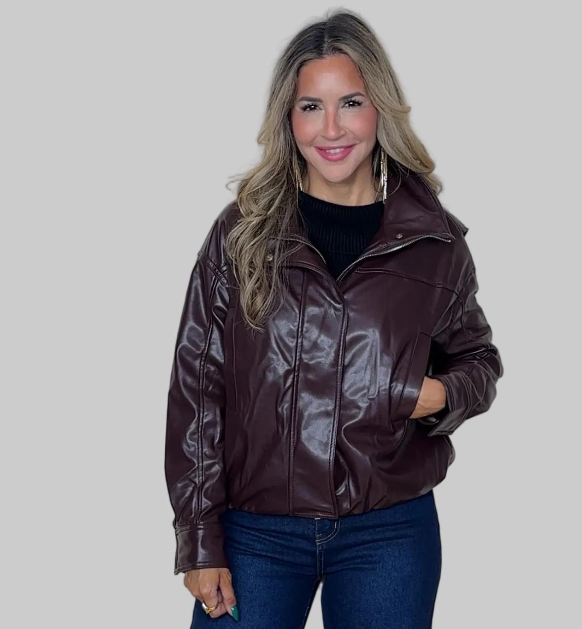 Leather Bomber Jacket