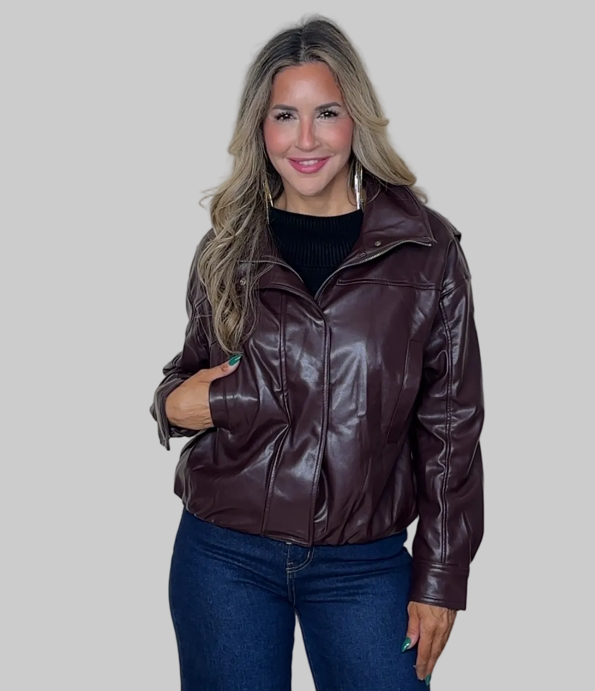 Leather Bomber Jacket