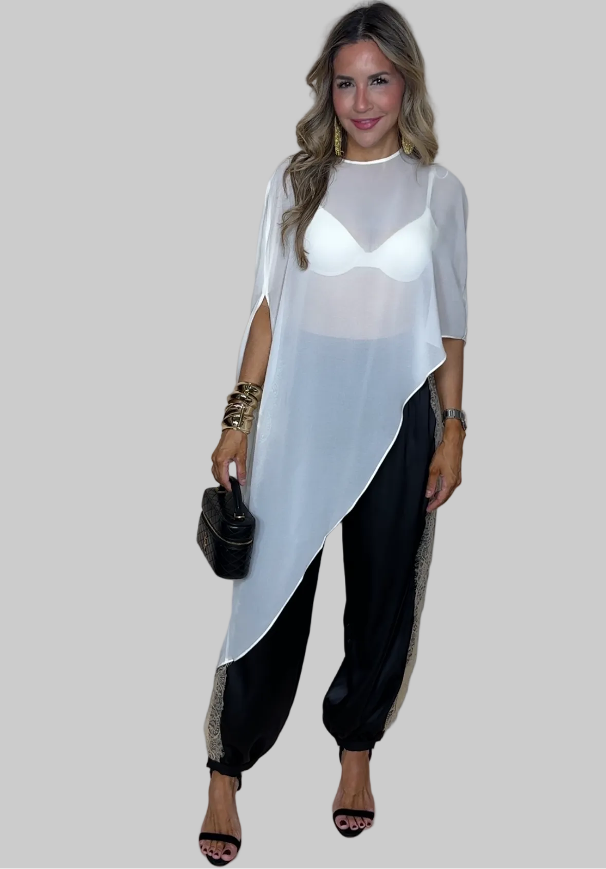 Lace Detail Balloon Pants