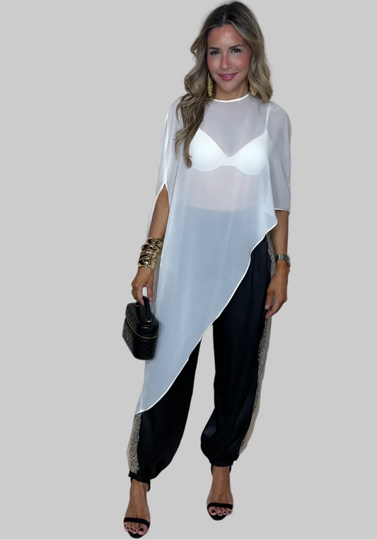 Lace Detail Balloon Pants