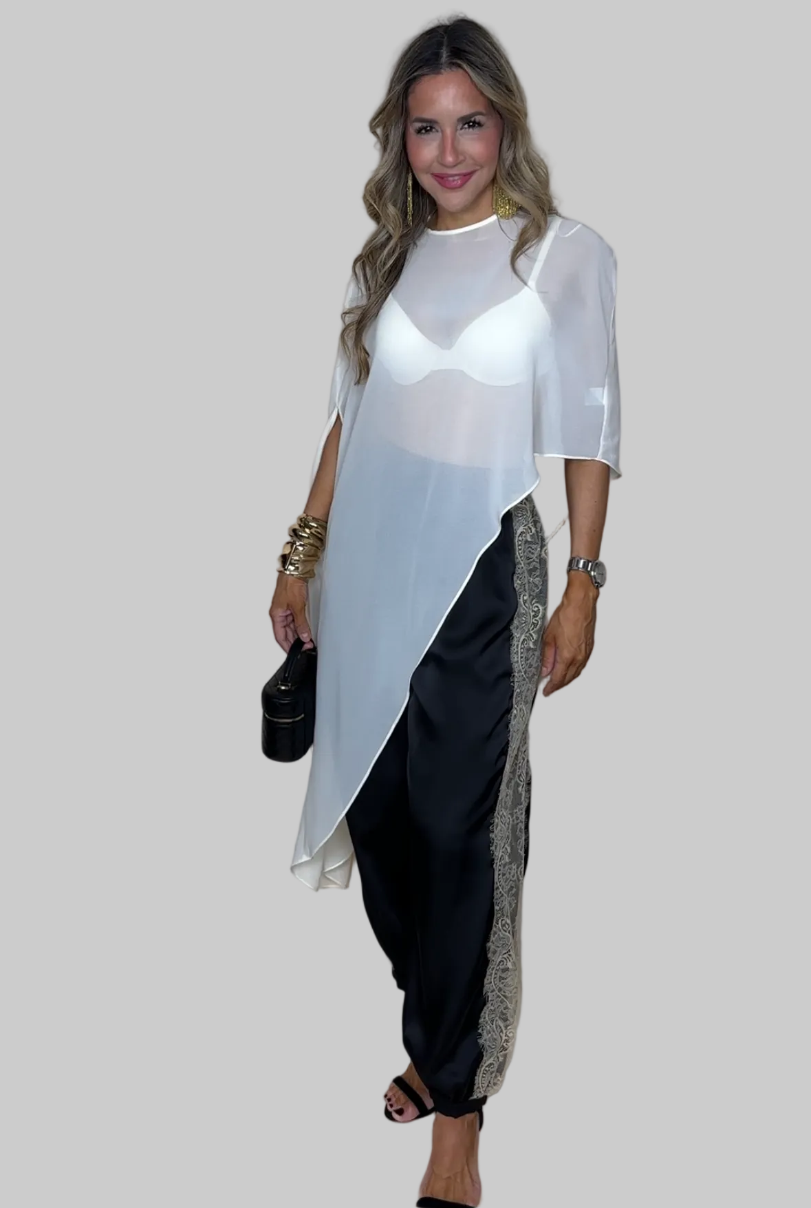 Lace Detail Balloon Pants