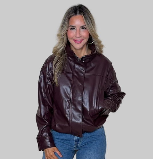 Leather Bomber Jacket