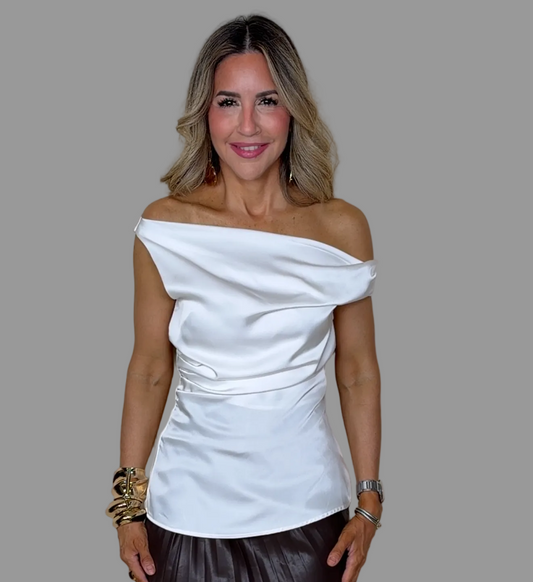 Asymmetric Satin Top