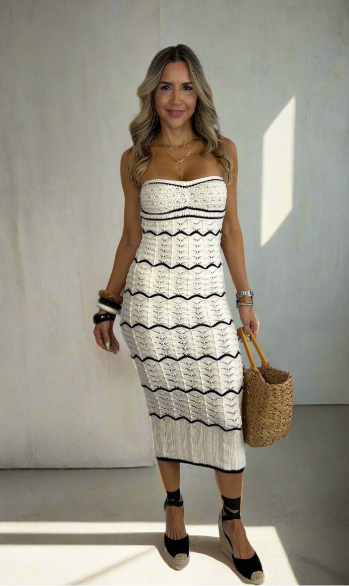 Strapless Crochet Midi