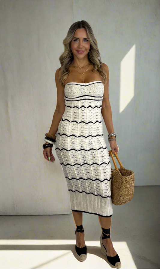 Strapless Crochet Midi