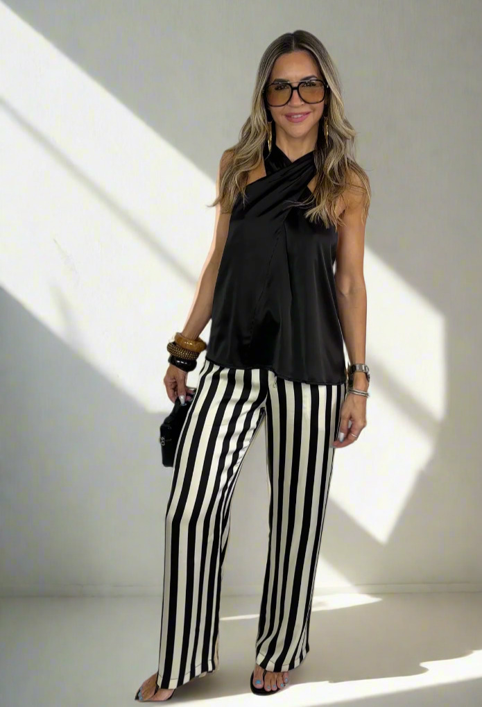 Satin Stripes Pants