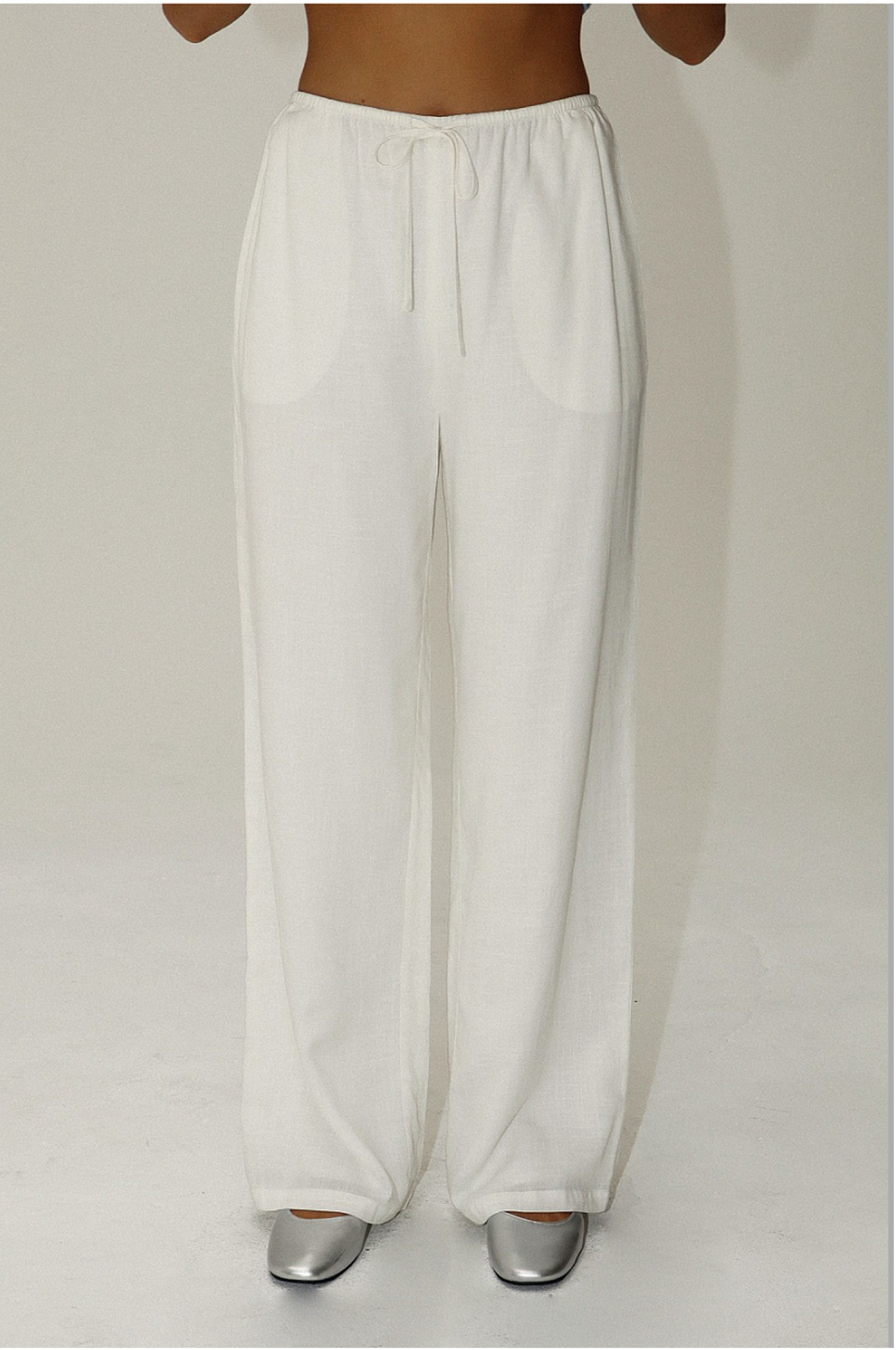 PANTALÓN BLANCO MEZCLA DE HILO / WHITE LINEN BLEND PANTS